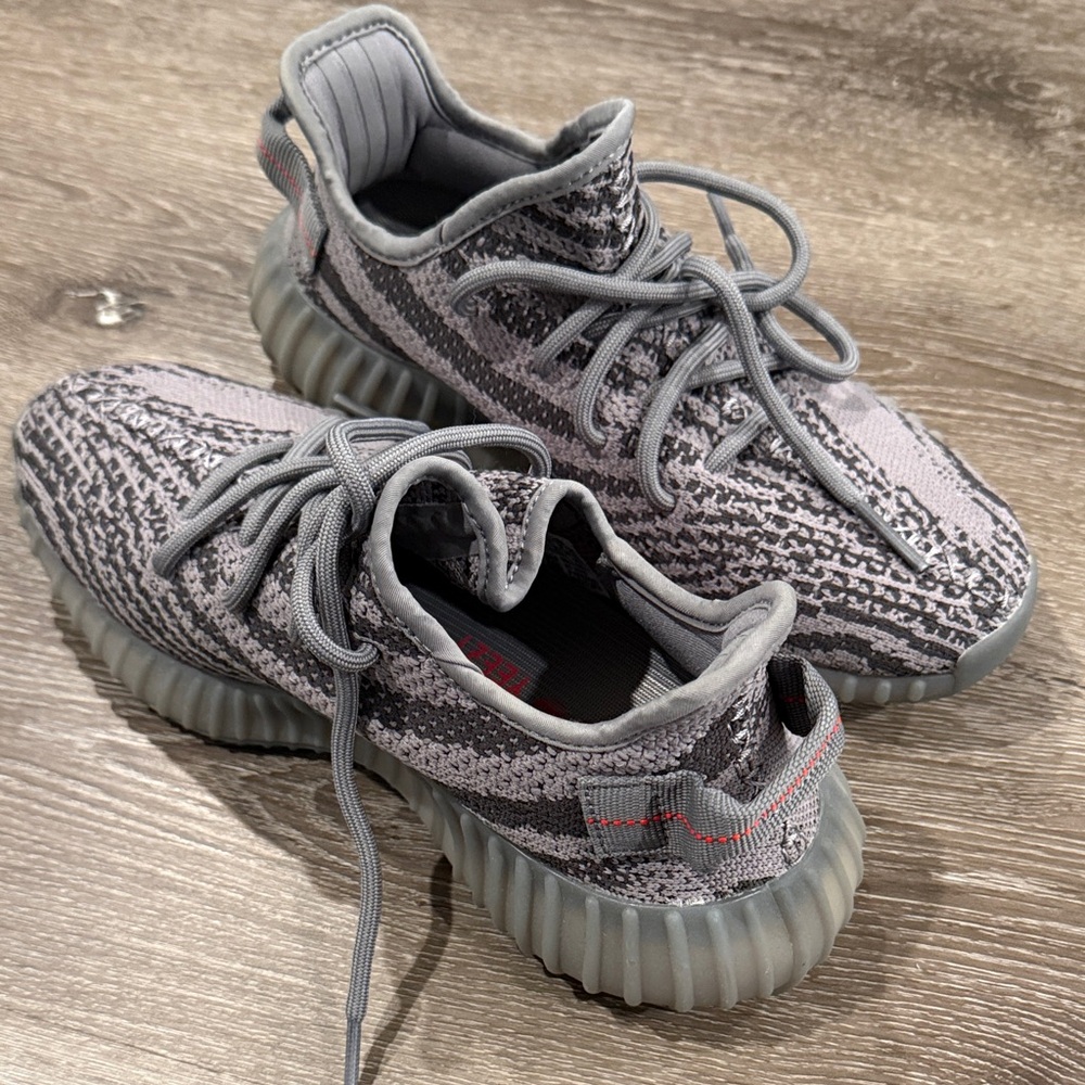 Yeezy Gray and Black Sneakers